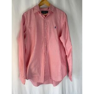 Ralph Lauren Classic Fit Pink Long Sleeve Button Down Shirt Men's L
